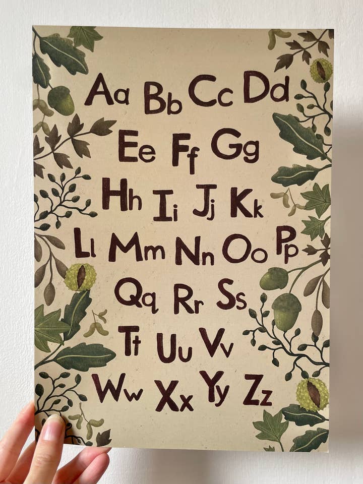 Alphabet Print - Forest Floor for wholesale by Rebecca Searl-Stevens