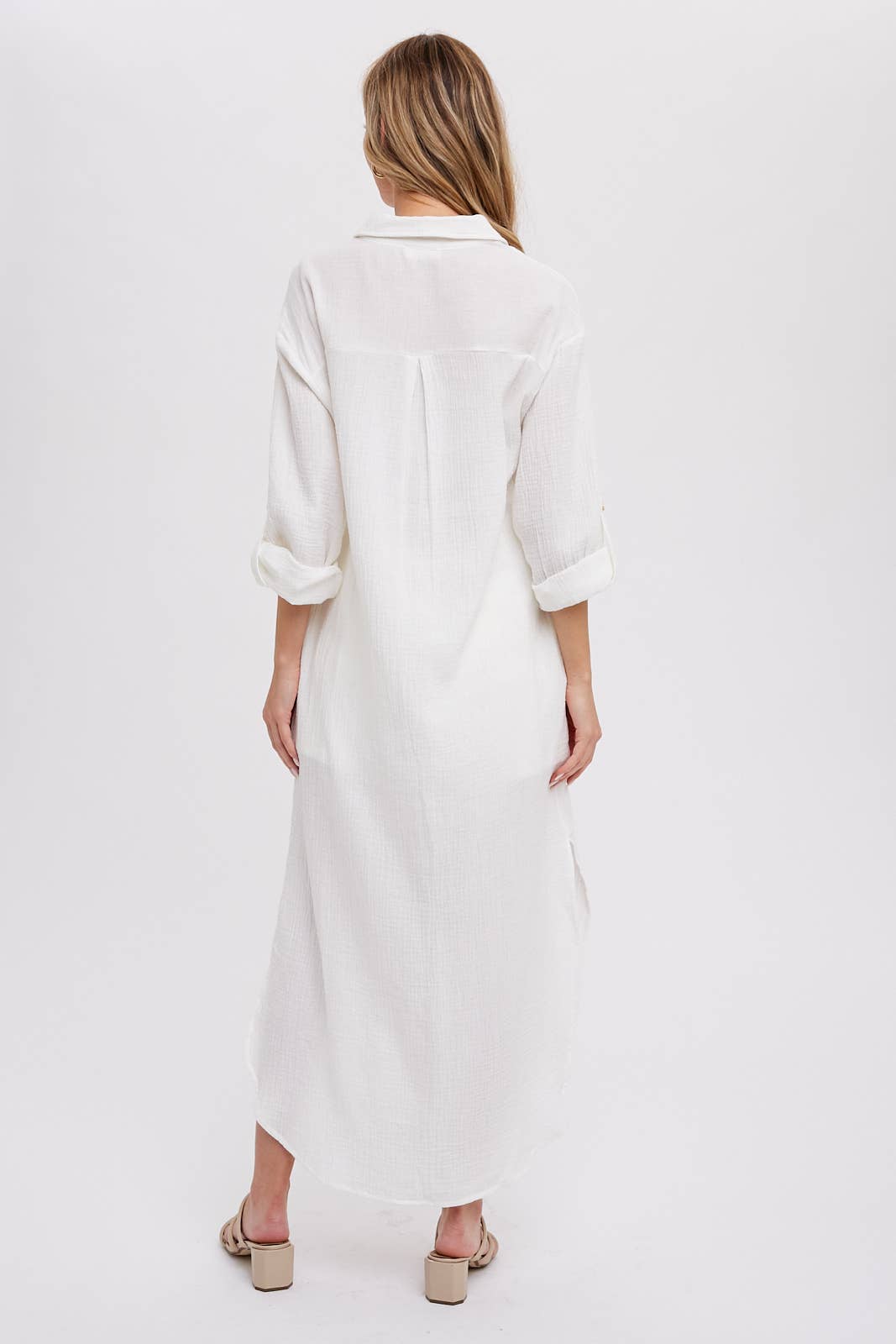 Bluivy - Wholesale Dress - Women's - BUTTON UP MAXI SHIRT DRESS WITH POCKET31