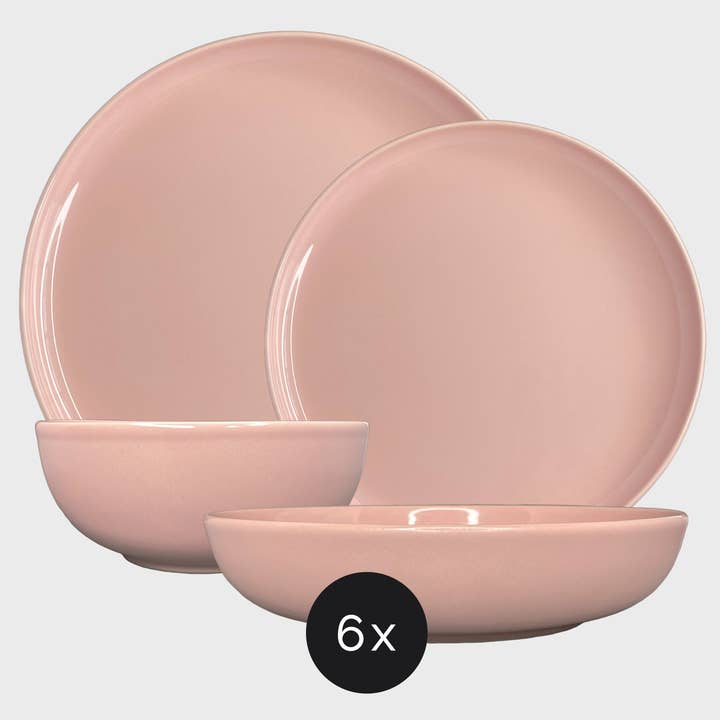 Elements Pink Salmon Middagstelsæt 18 Dele for engroshandel hos TERREA HOME