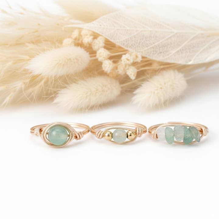 Grøn Aventurin Stenring for engroshandel hos Produtos Namasté