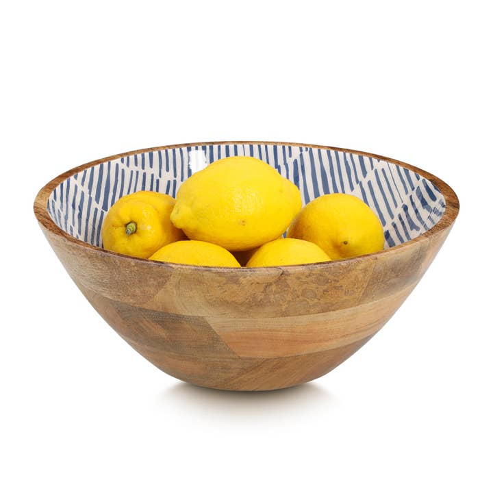Bowl, Mango Wood, Blue for wholesale on Faire4