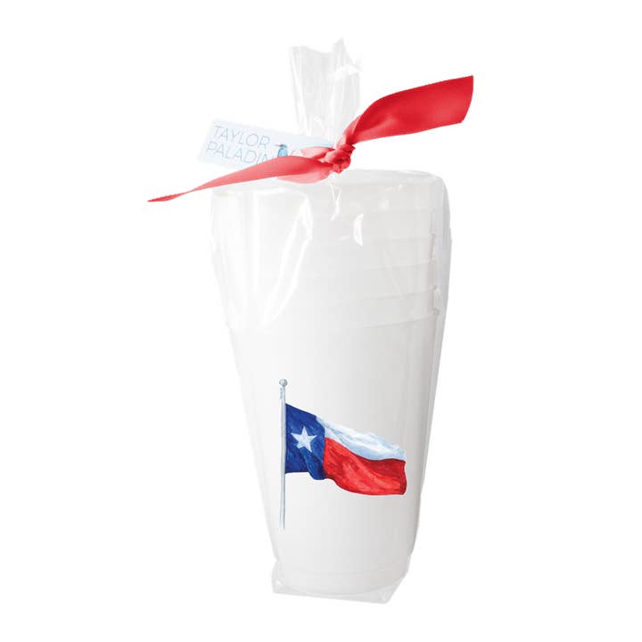 Gobelets givrés Waving Texas Flag | Lot de 6 pour la vente par Taylor Paladino