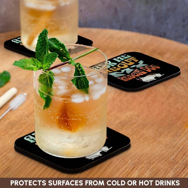 3dRose - Wholesale Coasters - 3dRose, Cute funny Ask me about my Rescue Dog Pets and Bull Terrier, Coaster9