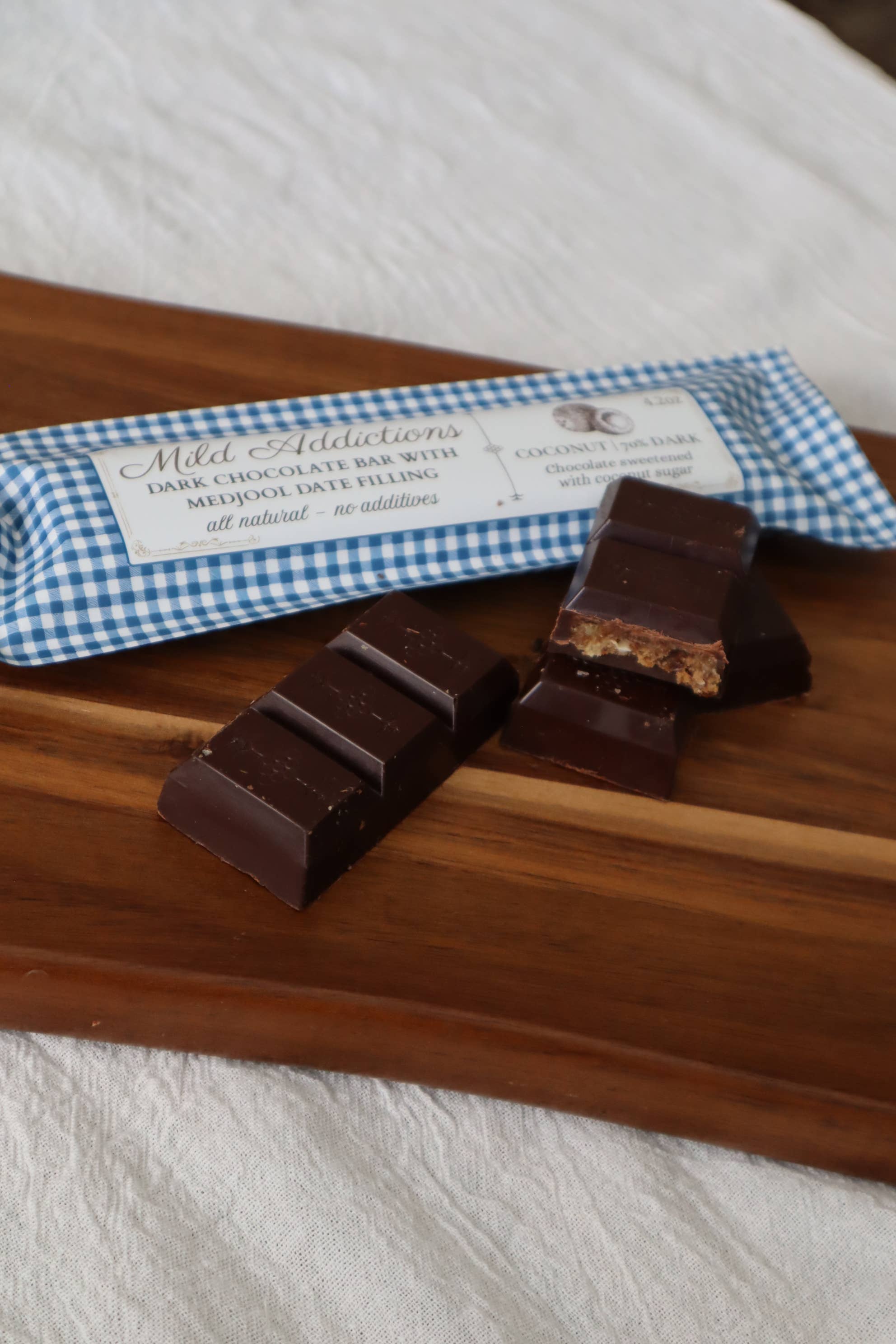 Mild Addictions - Wholesale Chocolate Bar - Dark Chocolate Bar with Coconut & Medjool Date Filling 4.2oz5