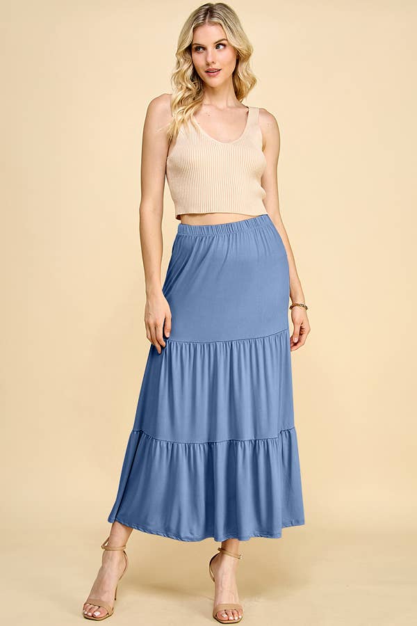 Heart & Hips - Wholesale Skirt - Women's - BJ50389 - TIERED MIDAXI SKIRT2