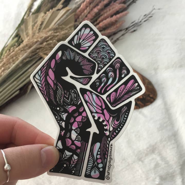 Black Trans Lives Matter Fist pour la vente par WhitePaigeBlackInk