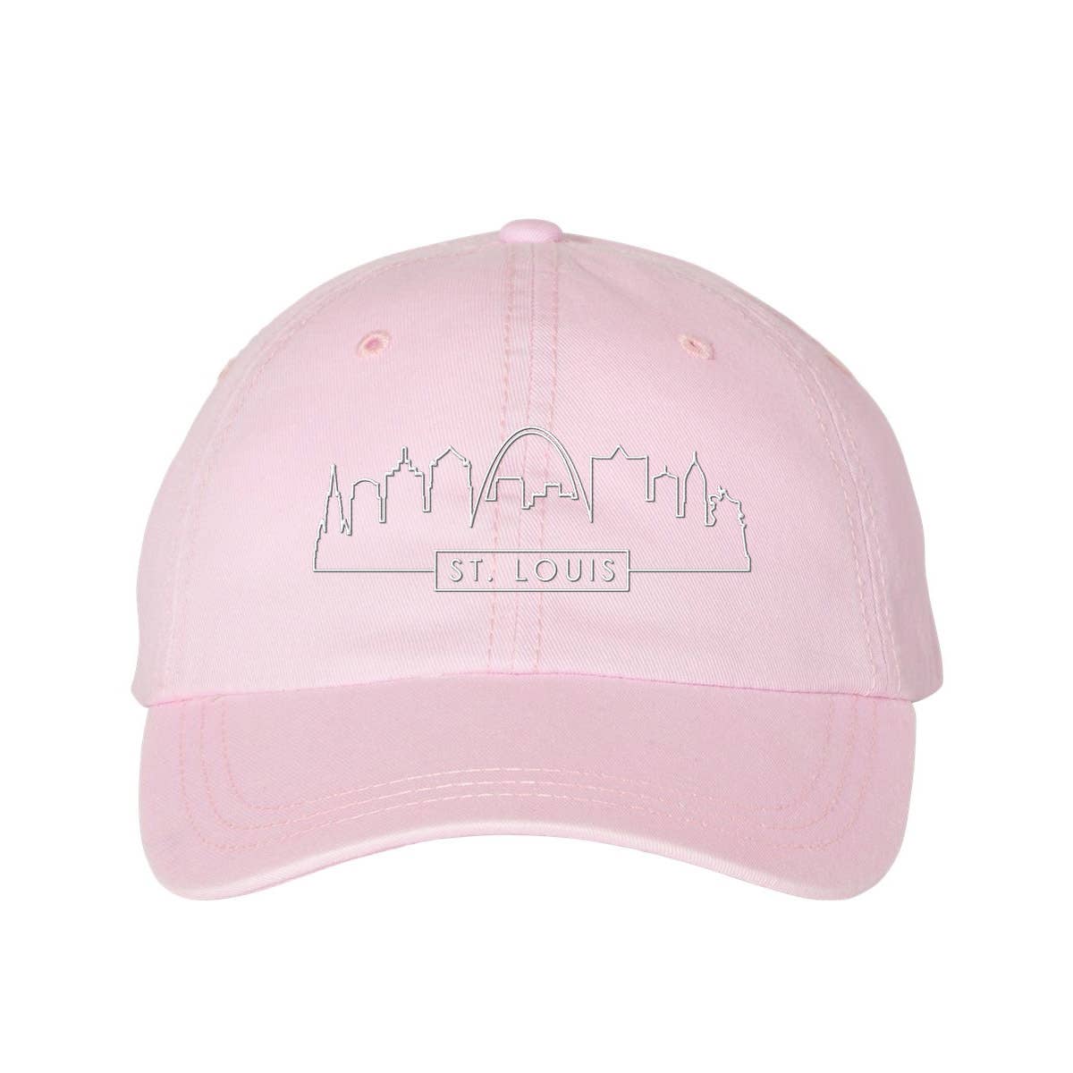 Lucky Luna Apparel - Wholesale Baseball Cap - Unisex - Skyline St. Louis Embroidered Pigment Dyed Dad Hat2