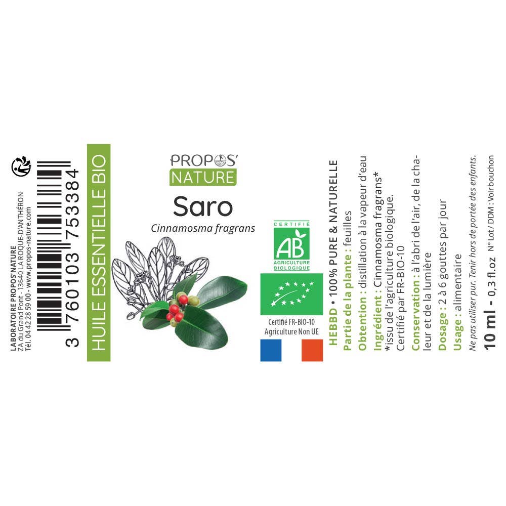 Propos'Nature - Wholesale Essential Oil - Organic Saro Essential Oil 10ml6
