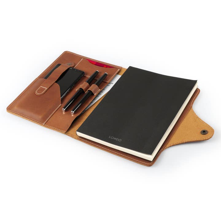 Londo - Wholesale Journal Cover - Londo Personalized Top Grain Leather Portfolio with Notepad (Snap Closure & Lock)63