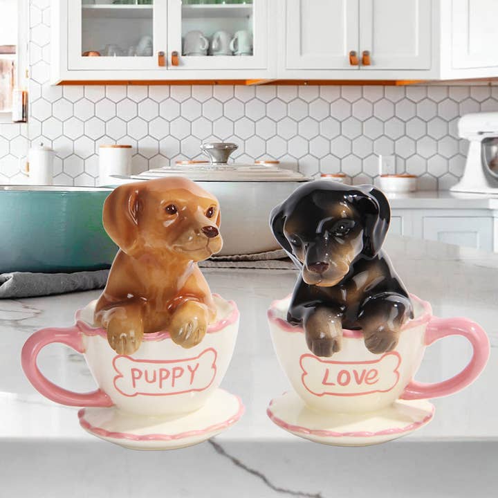 Pacific Trading - Wholesale Salt & Pepper Shaker Set - Dachshund Teacups Salt and Pepper Shaker Set2