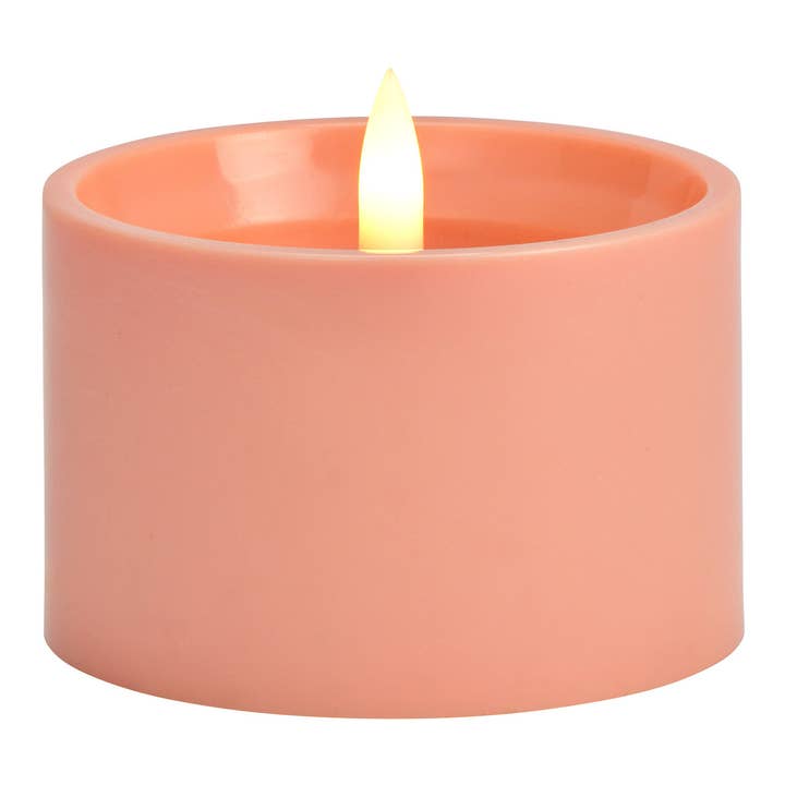Wurm - Wholesale Flameless Candle - LED Outdoor Candle made of plastic with timer, pink (W/H/D) 8x6x8cm, excluding 2xAA1