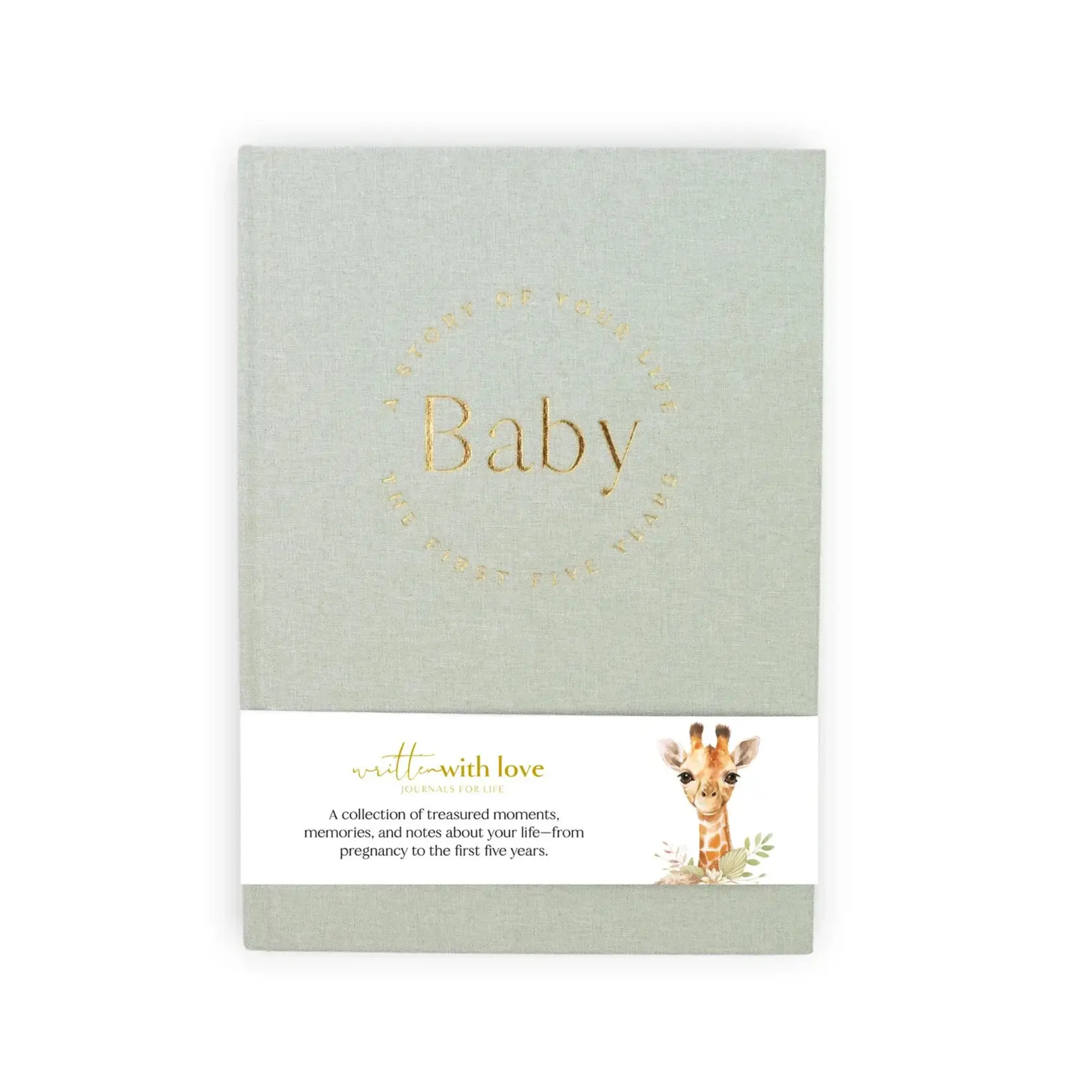 Baby Memory Book - Pregnancy to 5 Years - Sage Green - Boxed for wholesale on Faire2