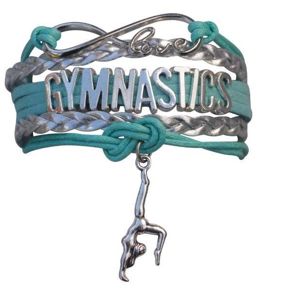 Sportybella - Wholesale Bedelarmbandje - Blauwgroene gymnastiekarmband voor meisjes - Pick Charm