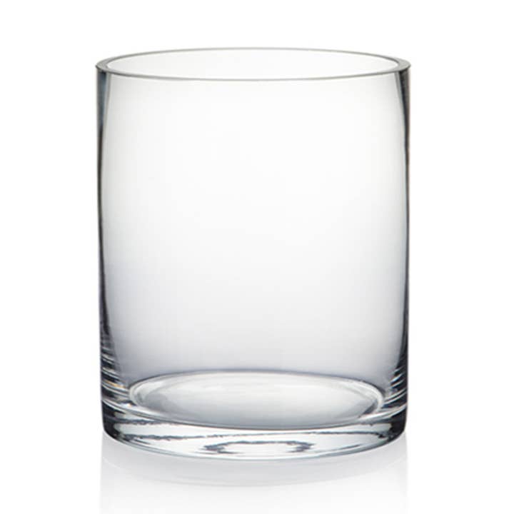WGV Clear Cylinder Glass Vase - 5" x 6"H for wholesale by WGV International