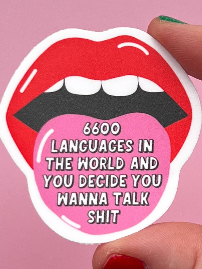 6600 sprog i verden klistermærke for engroshandel hos Uplifter Sticker