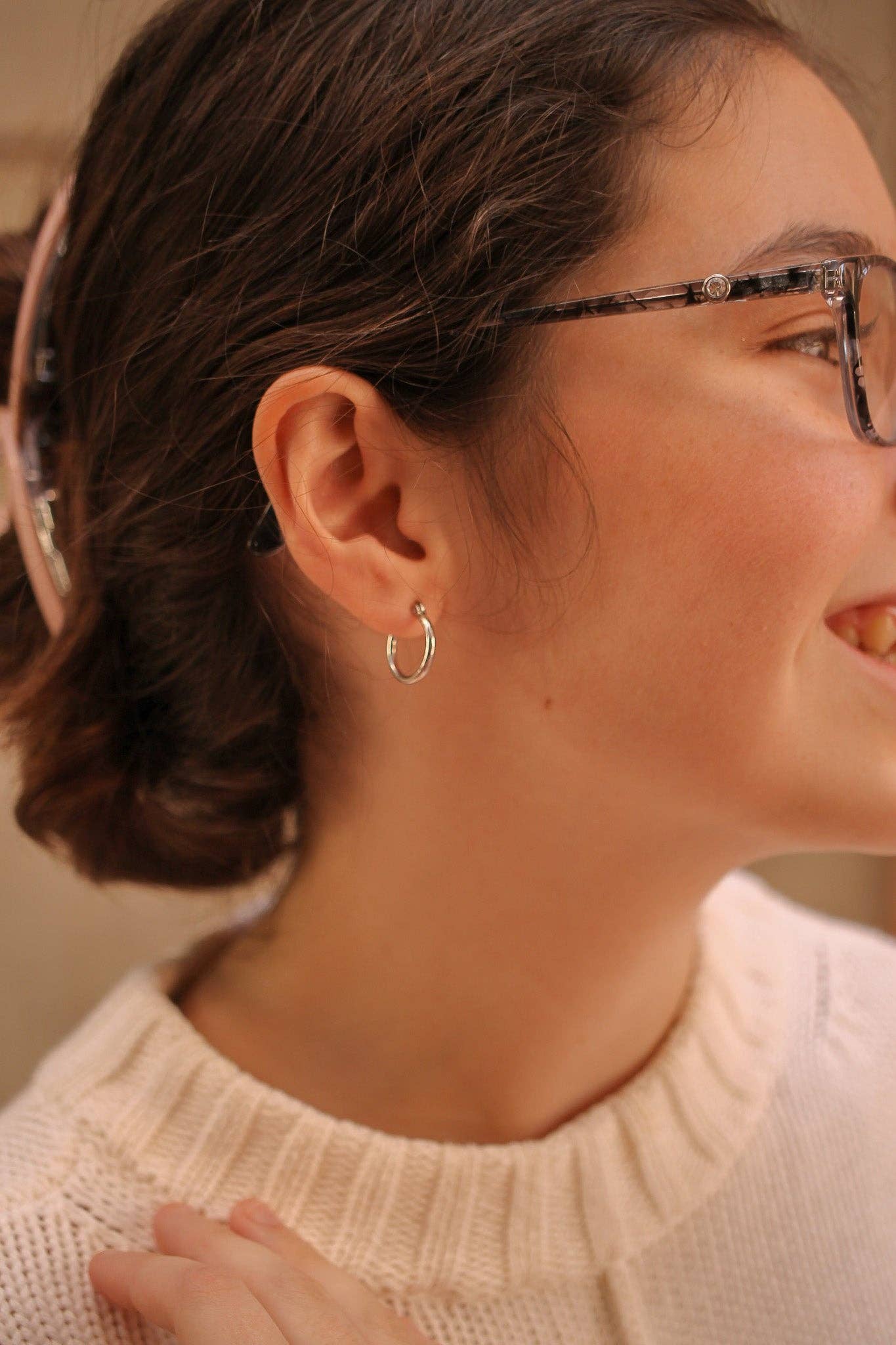 Argent Megan Hoop en vente sur Faire7