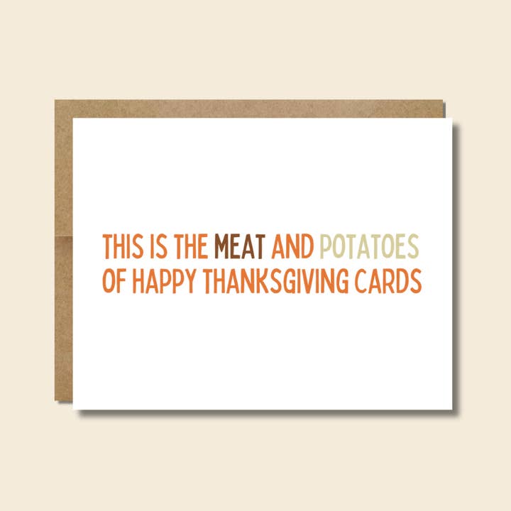 The Meat And Potatoes Of Thanksgiving Cards | Greeting Card for wholesale by Raisin Spirits