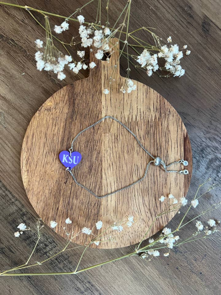 KSU Hjärta Armband, Kansas State gåvor, Kansas City smycken för wholesale av Elby Designs