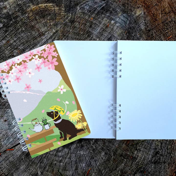 Caderno espiral Primavera em Flor com Cachorrinho por atacado de Soijen Illustrations