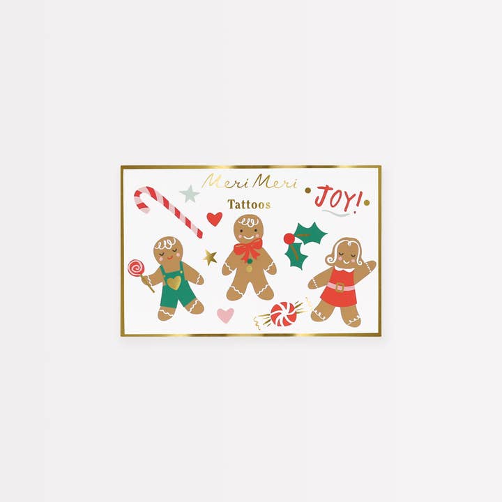 Gingerbread Temporary Tattoos for wholesale by Meri Meri