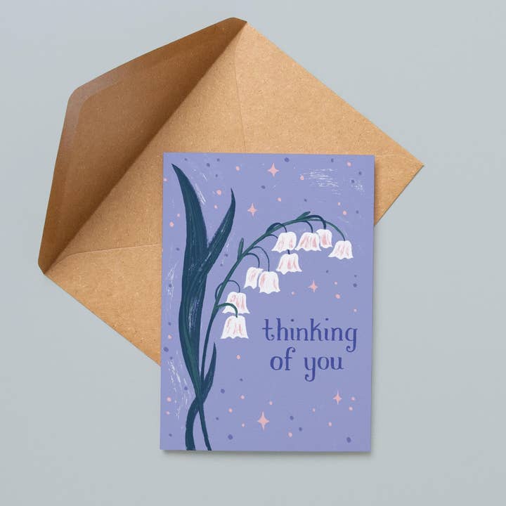Thinking Of You Floral Botanical Card for wholesale by Hayley Wells Illustration