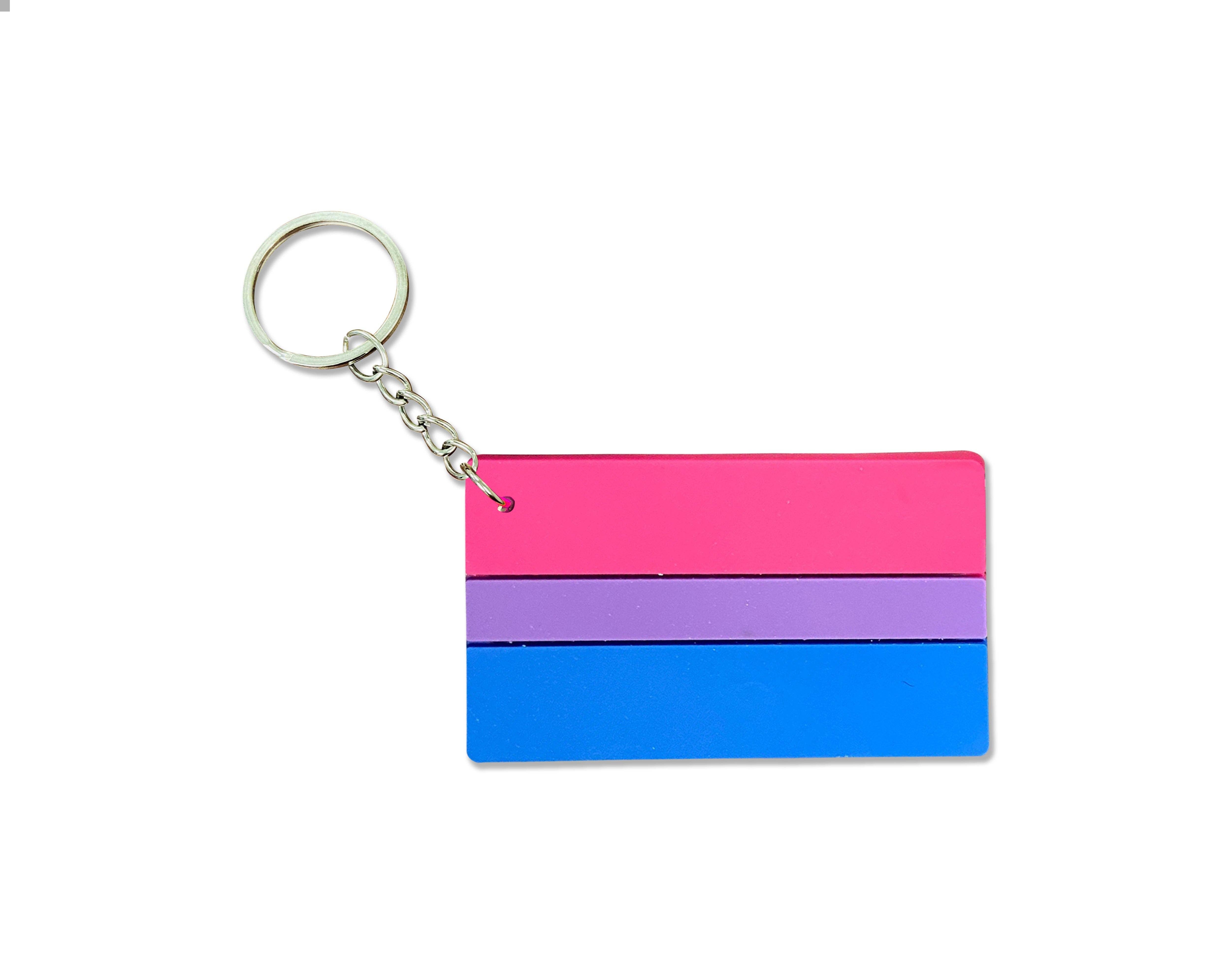 The Awareness Company - Wholesale Keychain - Unisex - Bisexual Pride Flag Silicone Keychains