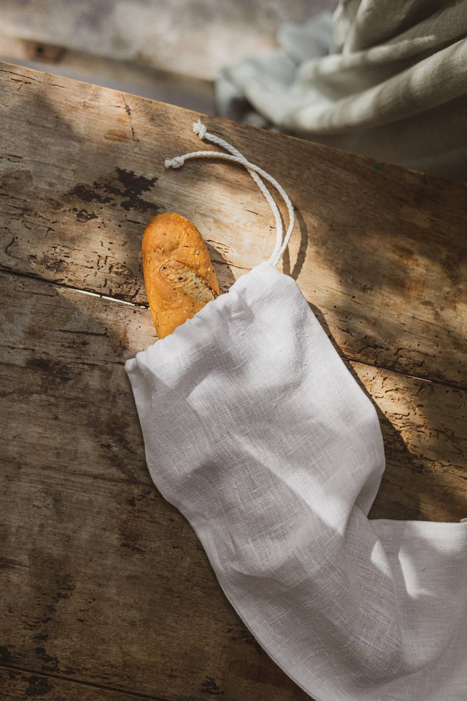 Epic Linen – Wrap/saco para armazenar alimentos por atacado – Saco Baguette de Linho com Cordões, Saco de Armazenamento Sustentável1