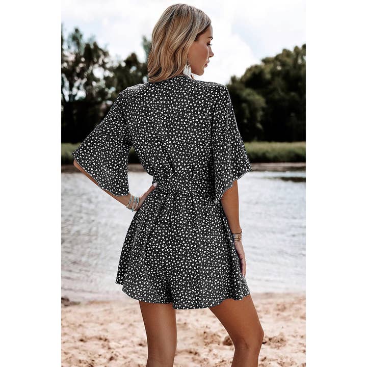 Supreme Fashion - Vente Combishort – femme - Combishort à ourlet évasé avec col en V, volants et ceinture9