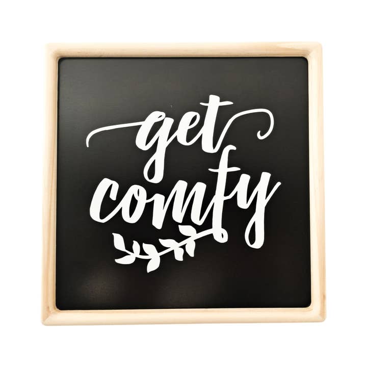 VIP Home & Garden - Wholesale Sign - Wood 12" Black Get Comfy Wall Decor