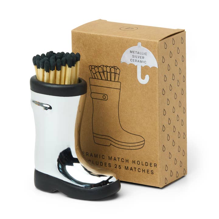 Wellington Boot Matches Holder (25 Pcs) - Chrome for wholesale by Designworks Collective