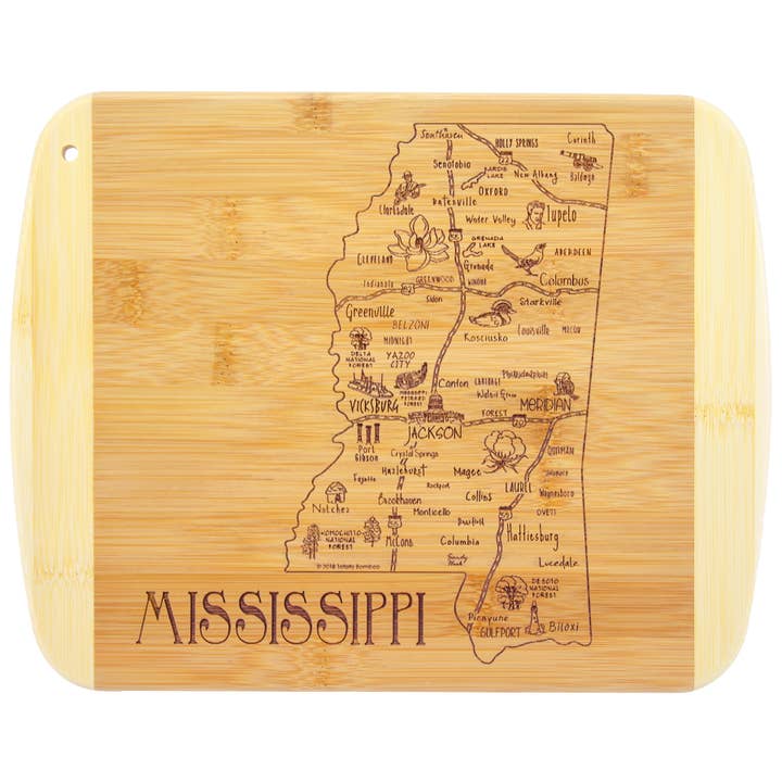 A Slice of Life Mississippi Cutting & Charcuterie Board for wholesale by Totally Bamboo