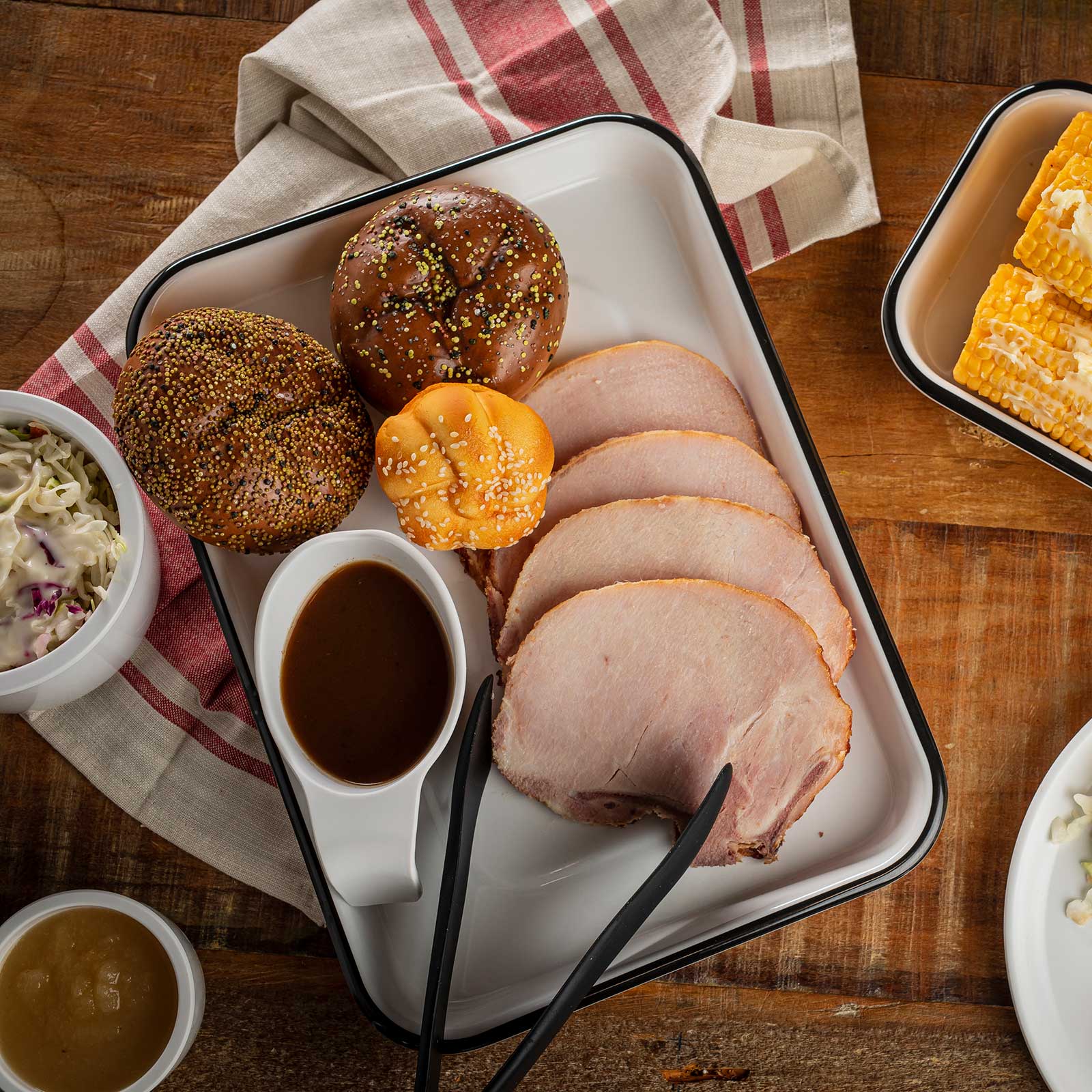 TableCraft Products Company - Wholesale Serving Tray - Canteen Collection Melamine Tray, White/Black, 13 x 9.5"4