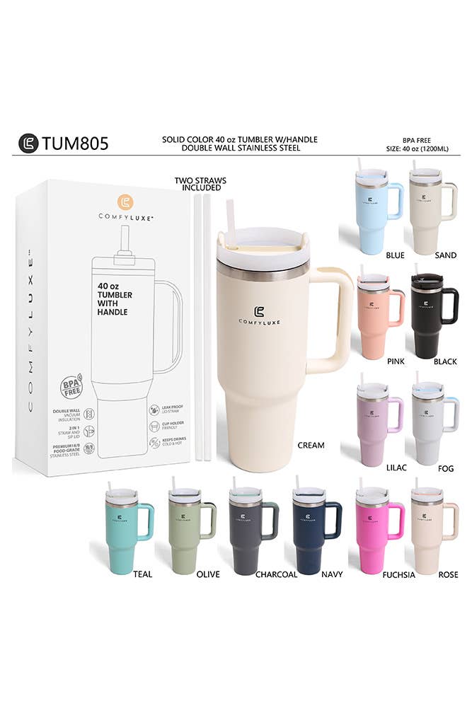 Hana - Venta al por mayor Vaso termo - Vaso con mango de 40 oz de color liso28