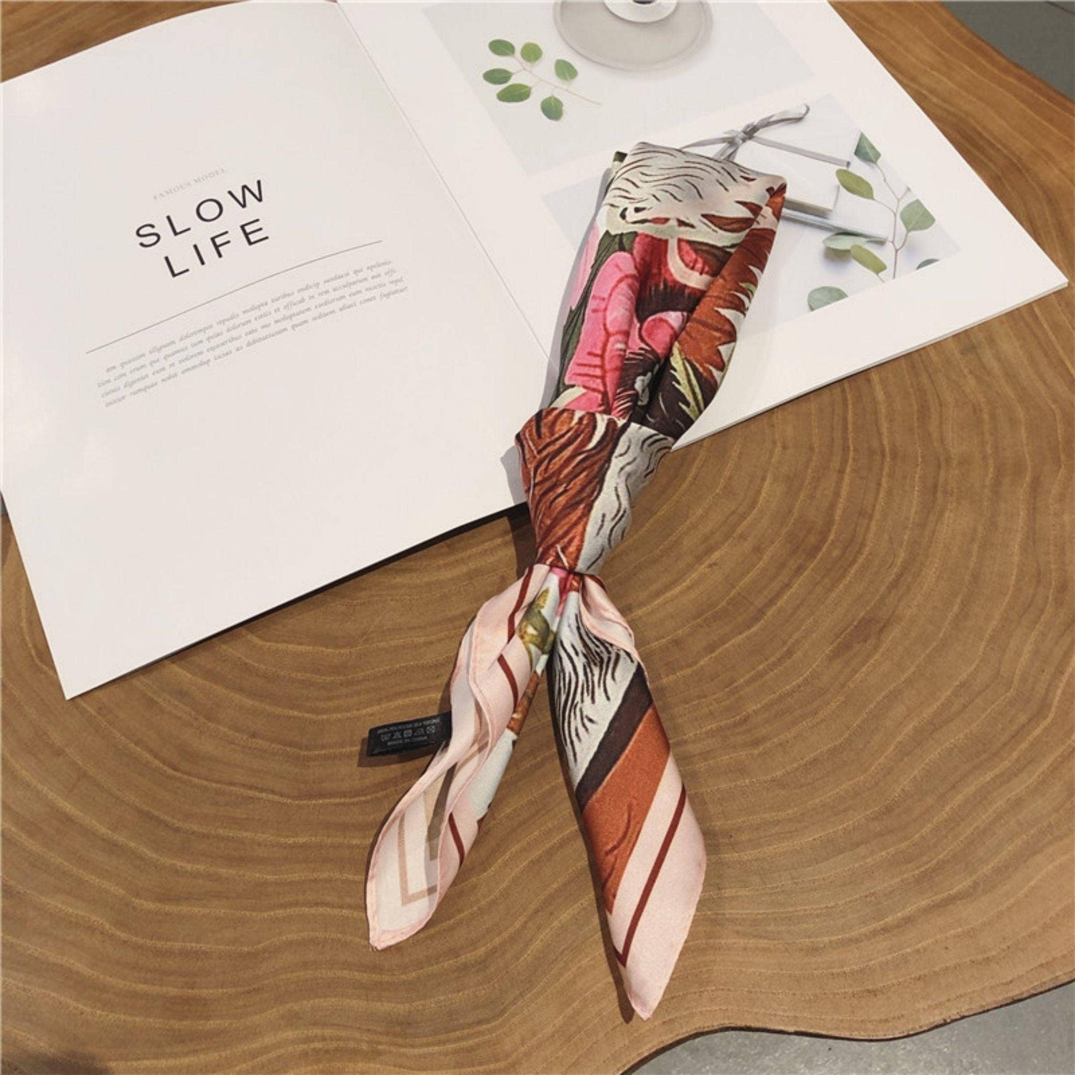 SueSilkHK - Wholesale Scarf - Women's - Fox print scarf/100% Vegan Silk Scarf/Silk head scarf/55*55cm/Silk hair scarf/Silk neck scarf/Silk bandana/Bag Accessory/Gift for her3