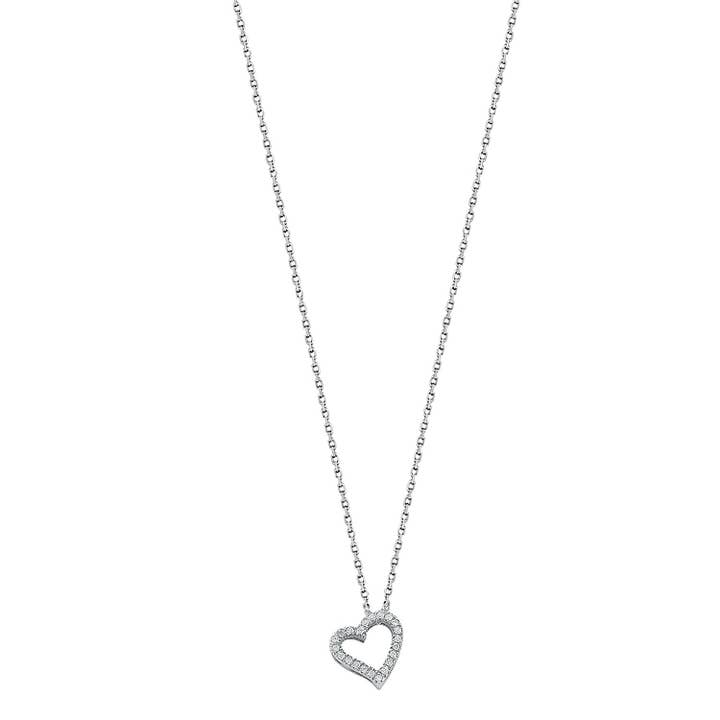 Fine Diamond Solid Gold Delicate Heart Necklace for wholesale by Mejoma