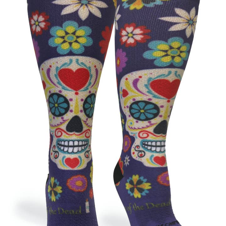 Crazy Compression - Wholesale Socks - Unisex - 360 Calavera Purple OTC Compression Socks (Standard & Extra Wide)