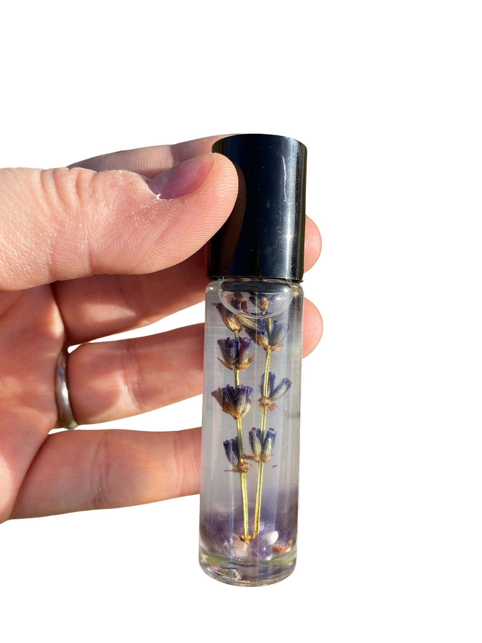 New Moon Beginnings - Wholesale Essential Oil Roll-On - Stress Relief Essential Oil Roll-On Amethyst Crystal Infused2