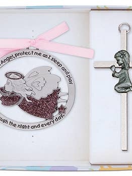 Baby Cross/Angel Orn. Set-Girl for wholesale by H.J. SHERMAN COMPANY, INC.