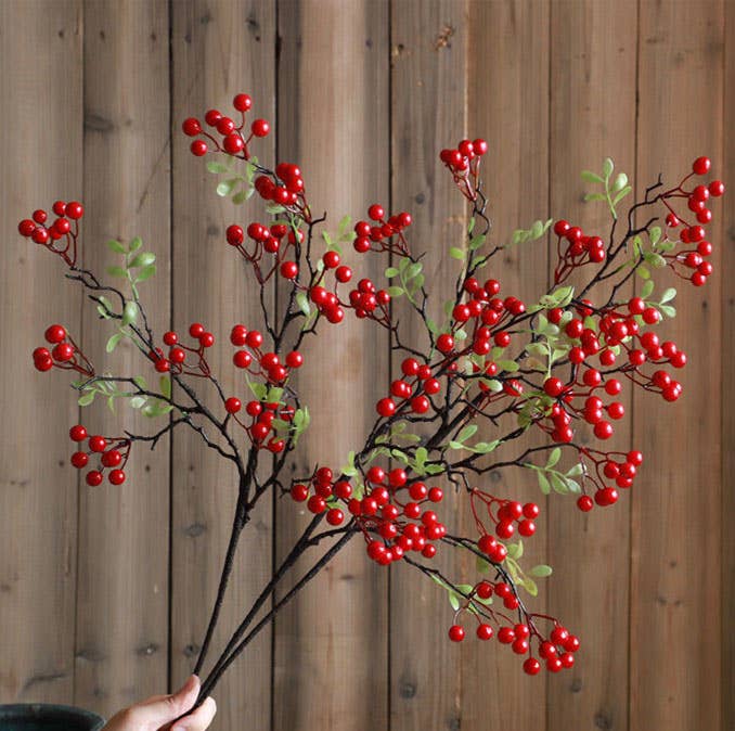 ACNITE(We cover U.S. import duties) – Engroshandel Kunstige blomster – Røde bær kunstige frugter efterårs juledekoration til hjemmet10