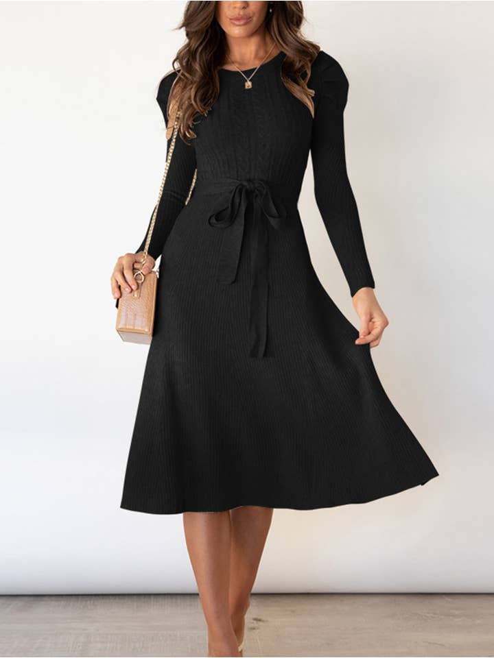 Wholesalesir - Wholesale Dress - Women's - Bubble Long Sleeve Knitted Dress