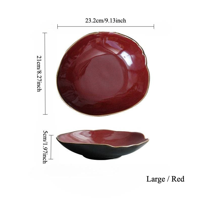 Gohobi （We cover U.S. import duties） – wholesale Dinner plate – Gohobi Vintage Kiln-Change Irregular Plate9