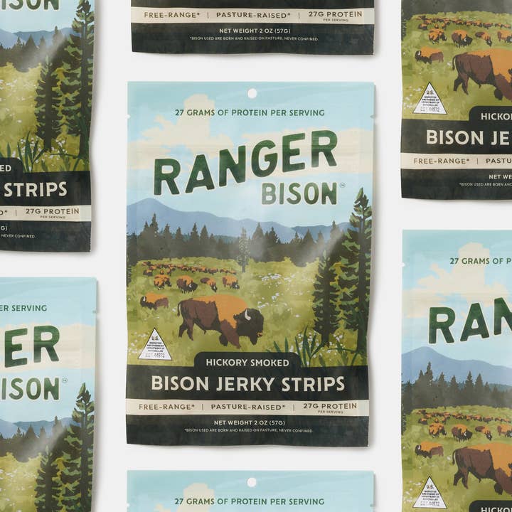 Hickory Smoked Bison Jerky Strips (Original) for wholesale by Ranger Bison