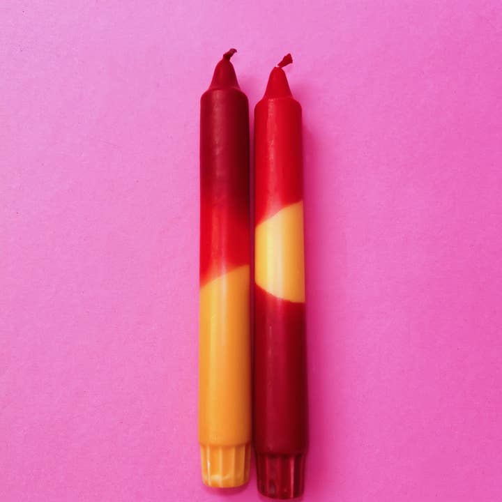 Galleria Lucia - Wholesale Tapered Candle/Candlestick - Handmade dinner candles|Set of 2|Vegan Stearin | Burgundy1