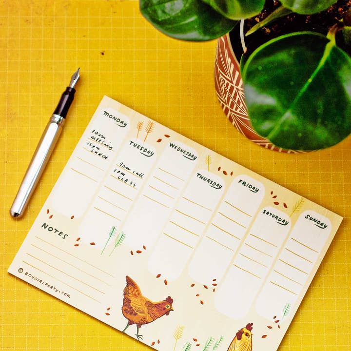 Boygirlparty - Vente Agendas - Agenda hebdomadaire de la ferme - Calendrier sur le thème du poulet3