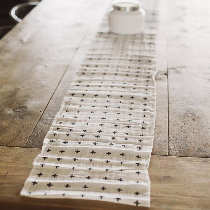 Modern Burlap - Wholesale Table Runner - Table Runner - Swiss Cross3