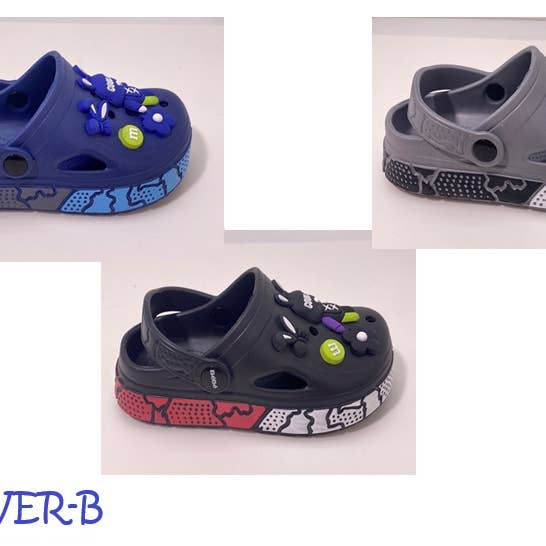 YOKI Boys Fashion Slip On Clog With Backstrap Printed Sole for wholesale by Yoki Girls