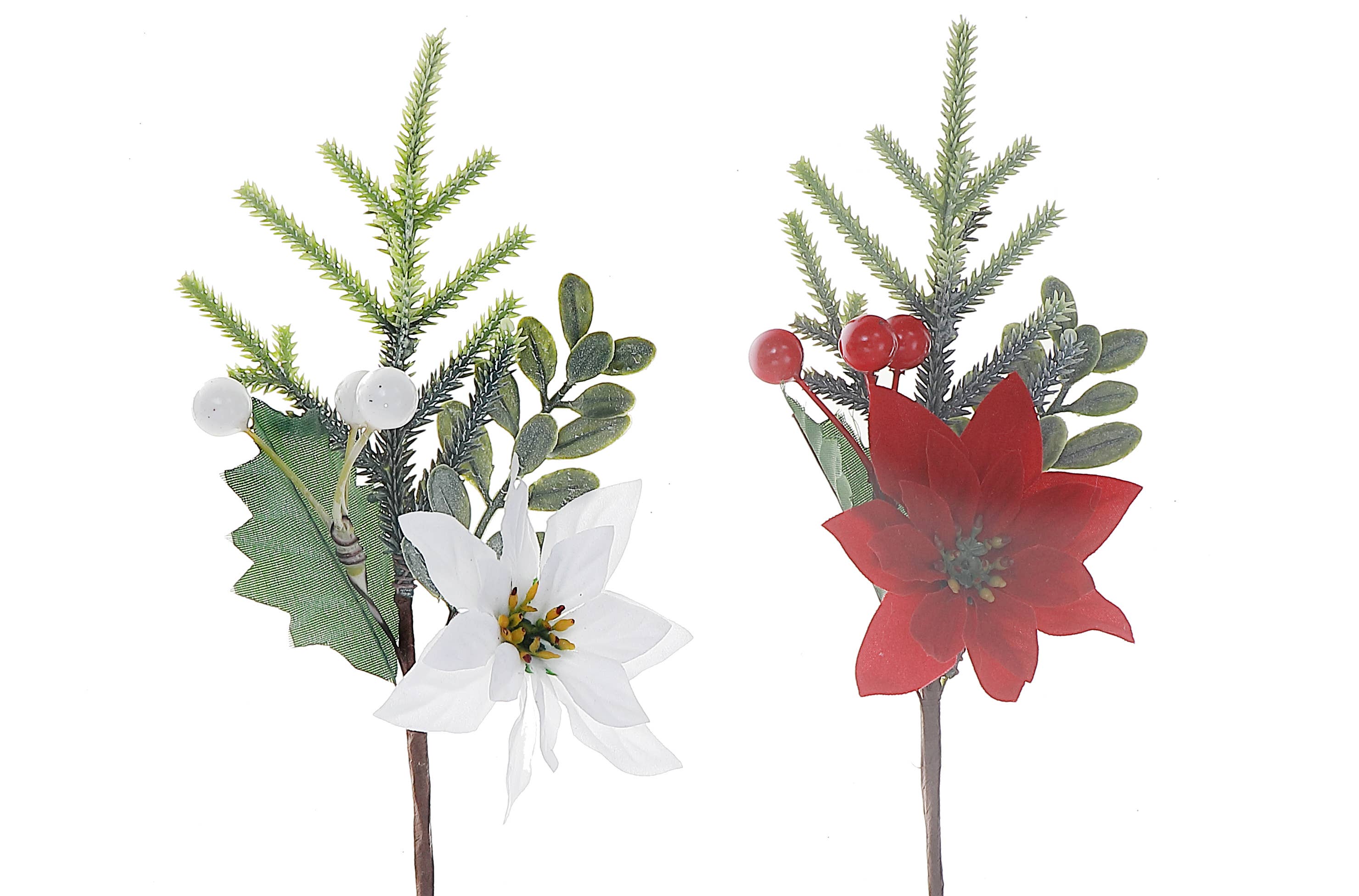 IH Casa Decor - Venta al por mayor Flores artificiales - RAMO DE FLOR DE PASCUA CON BAYAS Y PIÑAS (VARIOS)0