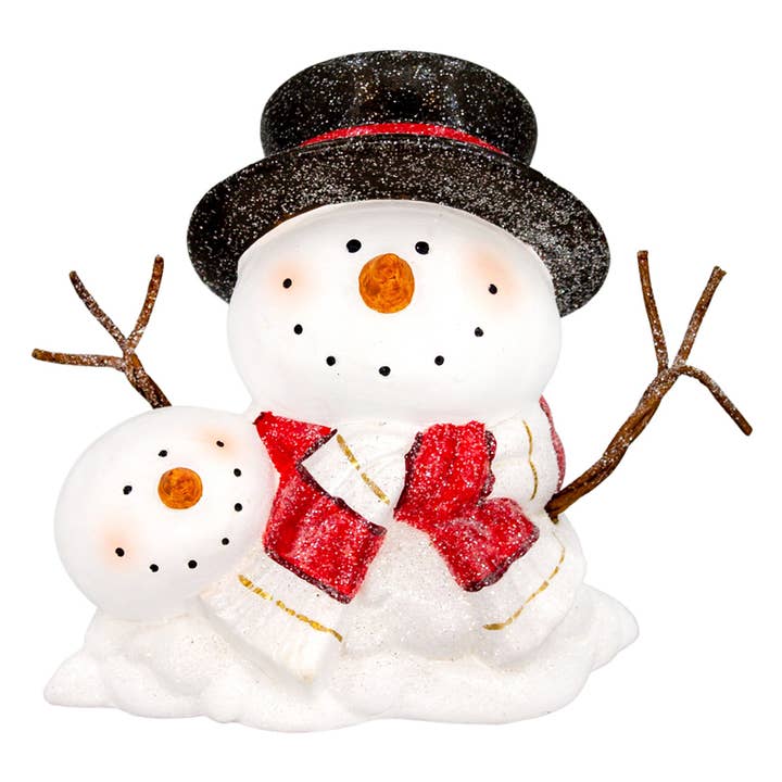 Resin Red Scarf & Top Hat Snowman for wholesale by WT Collection
