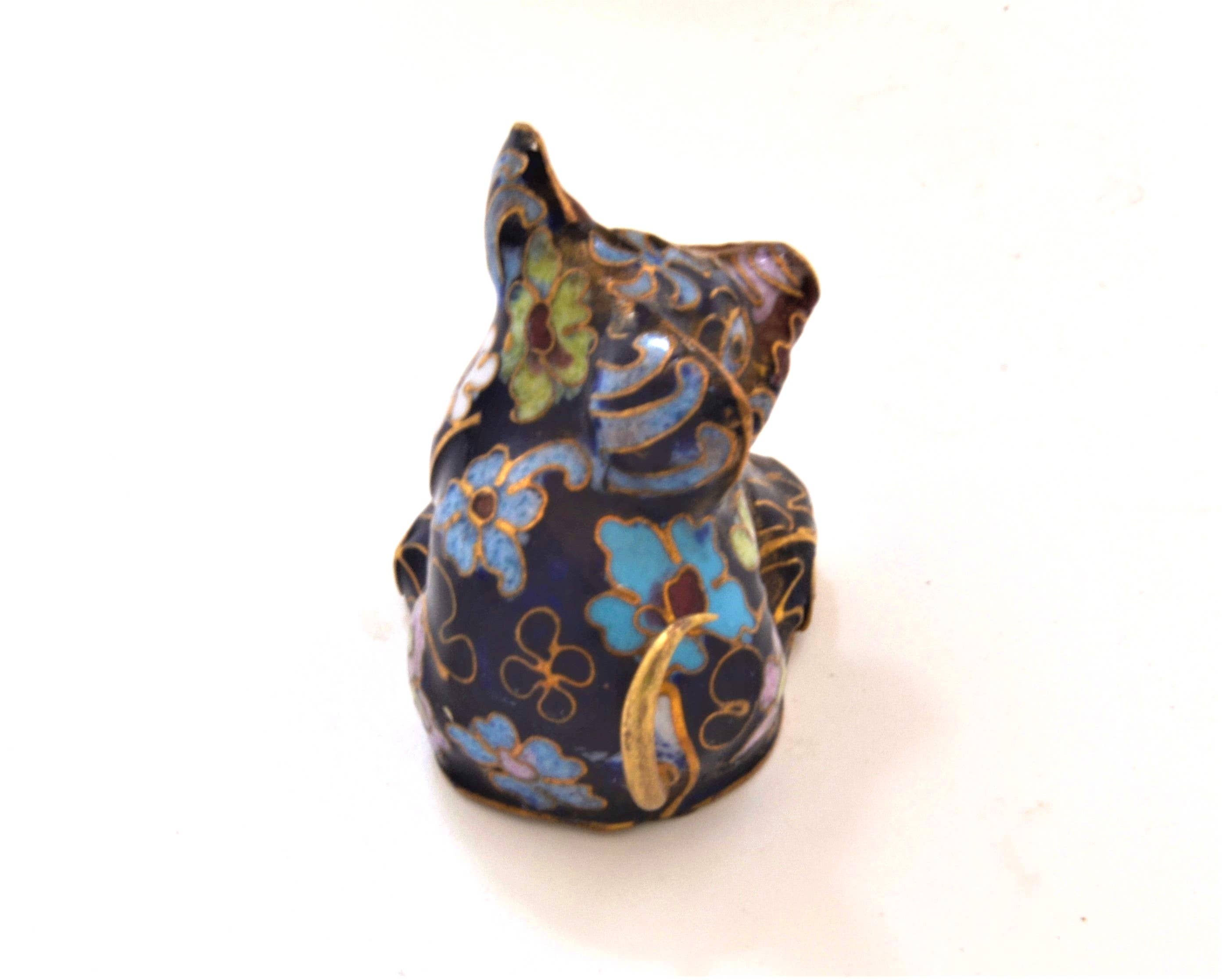 Ciel Collectables - Wholesale Decorative Figurine - Vintage Cloisonne Pig Figurine. Handmade with Floral Design2
