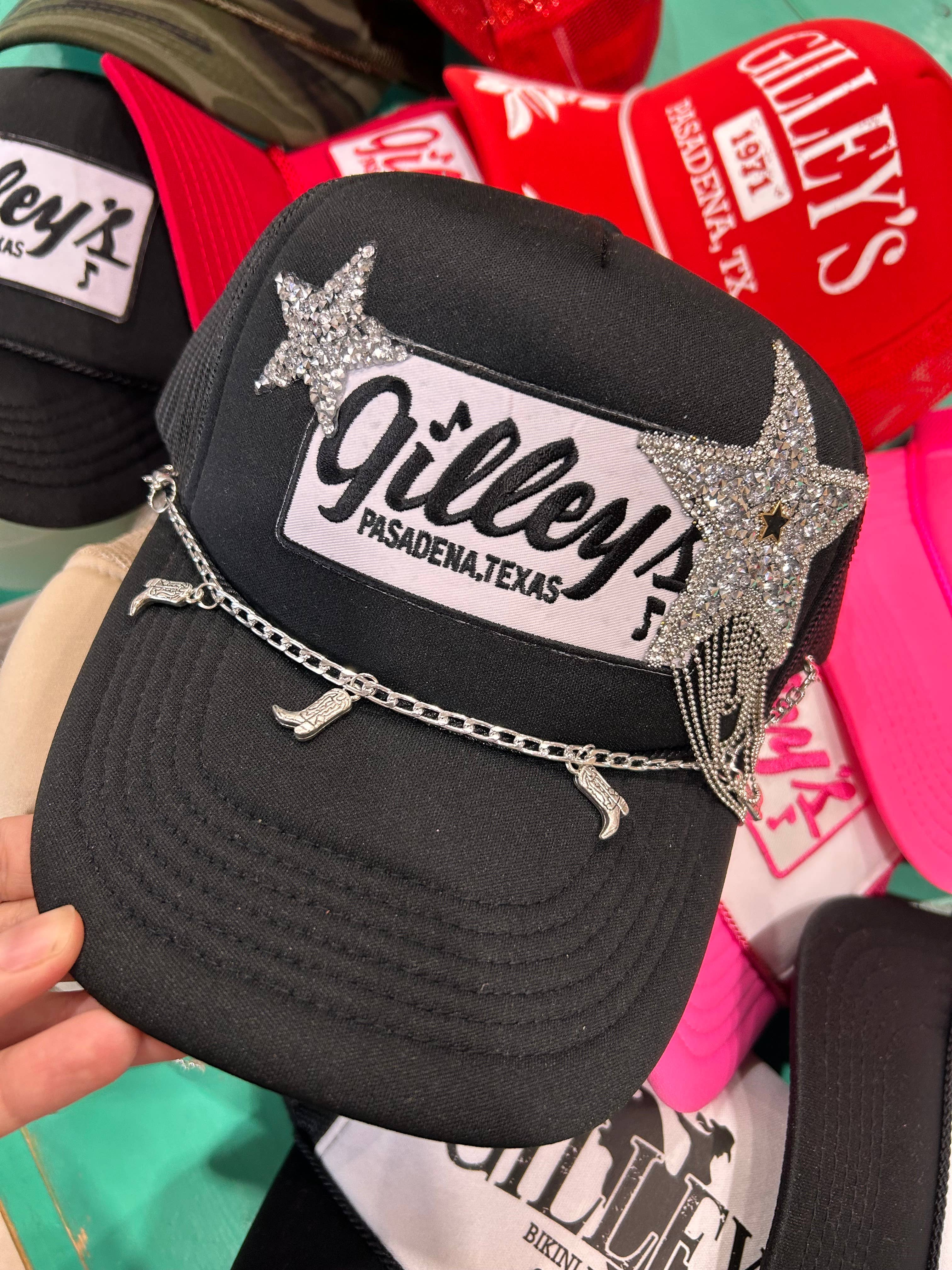 Vibes Hat Company - Wholesale Hat Accessory - Women's - Silver Cowboy Boot Trucker Hat Chain | Hat Band | Hat Chain 7